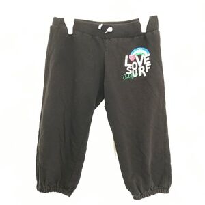 Y2K 360 SURF Love Surf California Low Rise Capri Pants S Black Rainbow Heart